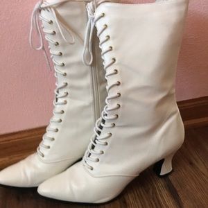 White Victorian boots